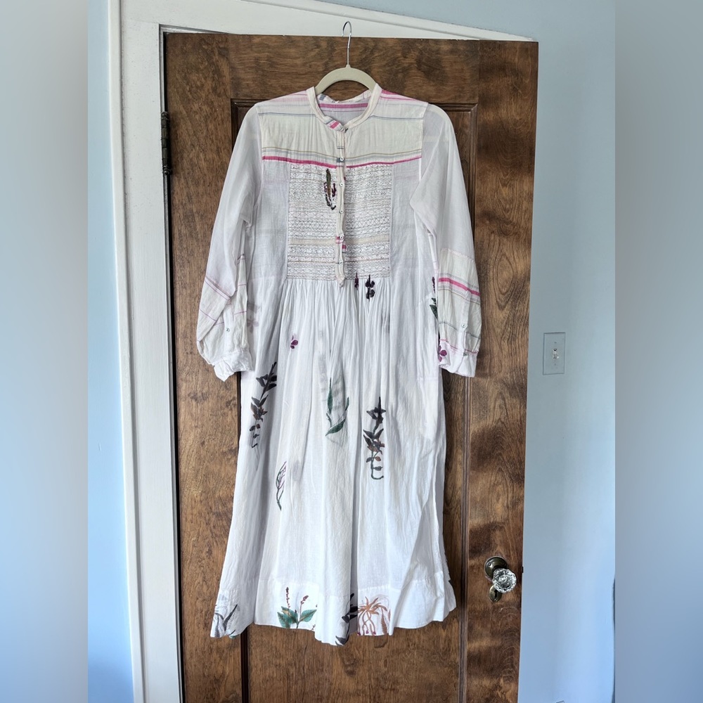 Injiri Handwoven Cotton Dress with Embroidery
